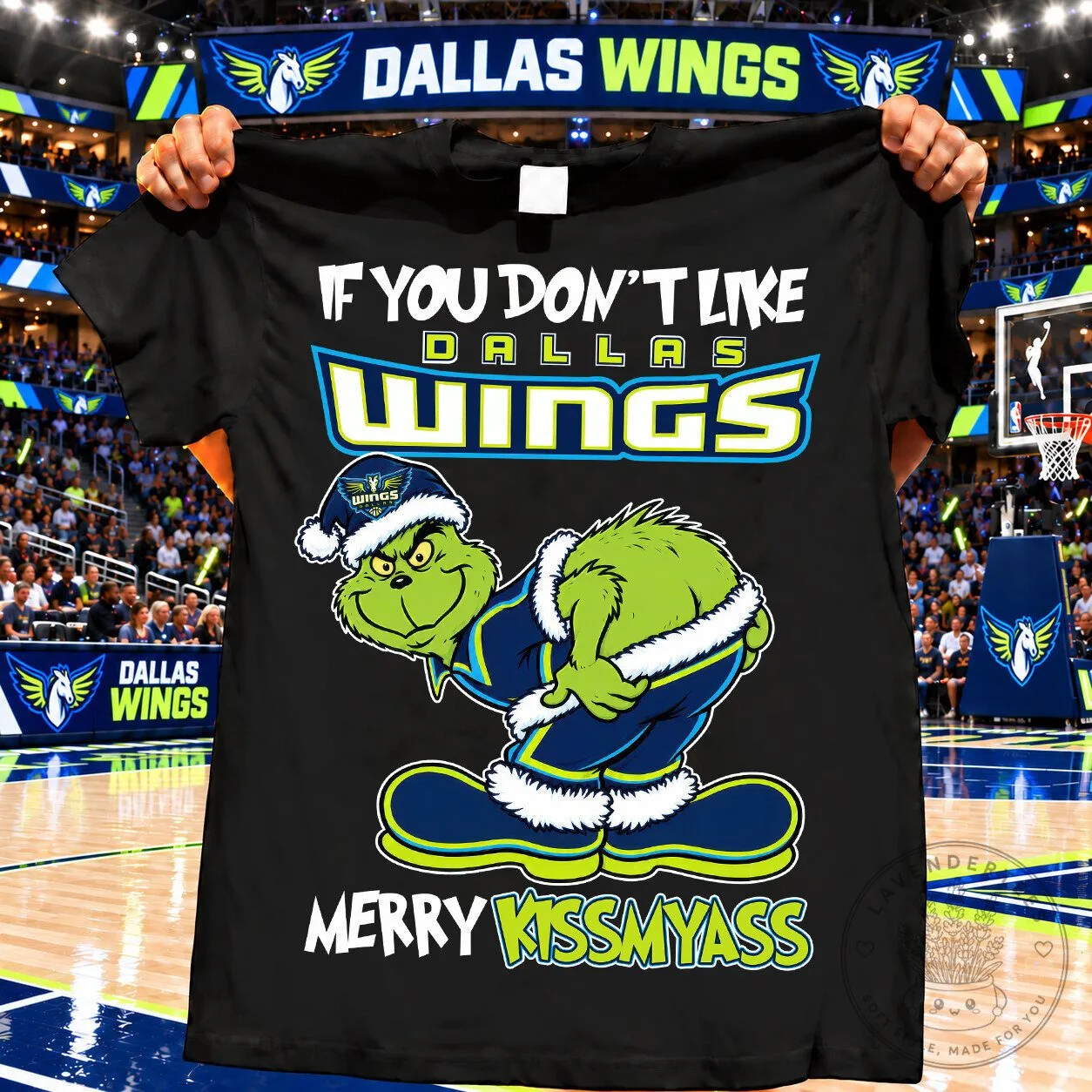 Dallas Wings Grinch Merry Kissmyass Christmas Basketball Fan T-Shirt