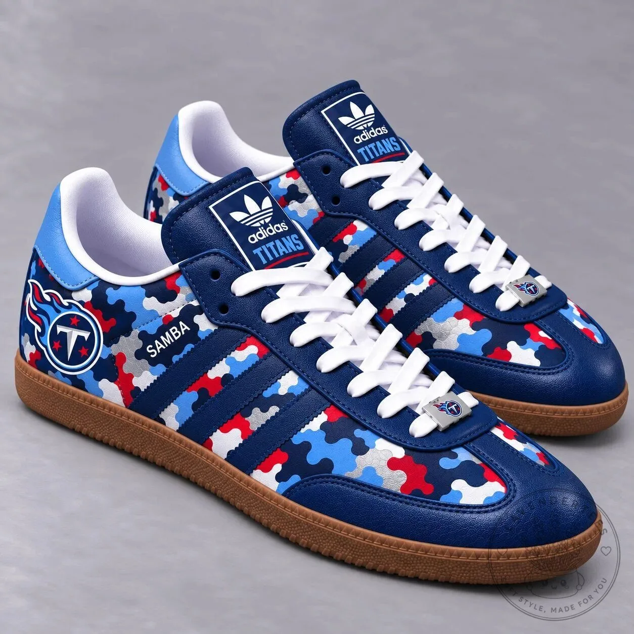 Tennessee Titans National Football League Camouflage Pattern Athletic Shoes