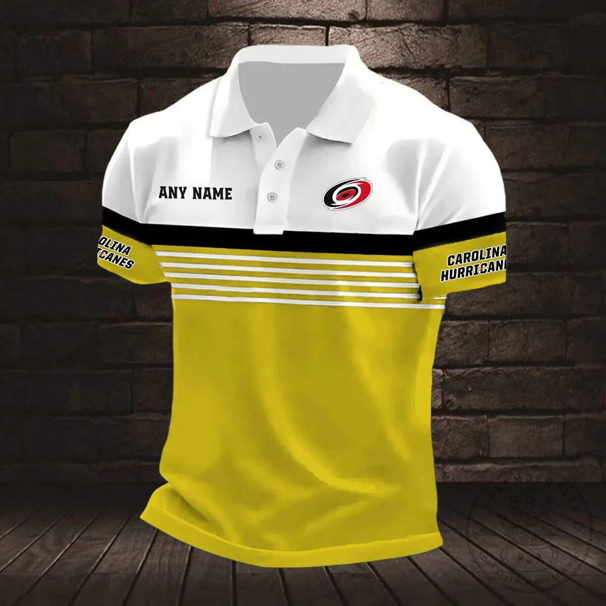 Customizable Black and White Striped Polo Shirt for Carolina Hurricanes Fans 19 Customizable Black and White Striped Polo Shirt for Carolina Hurricanes Fans