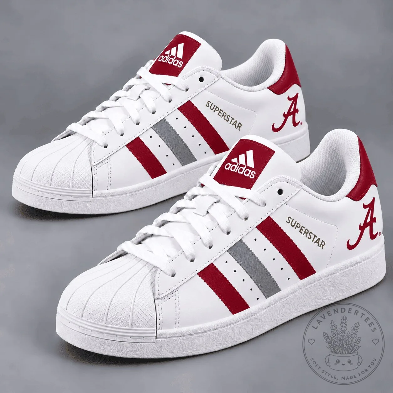 Alabama Crimson Tide Adidas Superstar Shoes - NCAA College Team Footwear