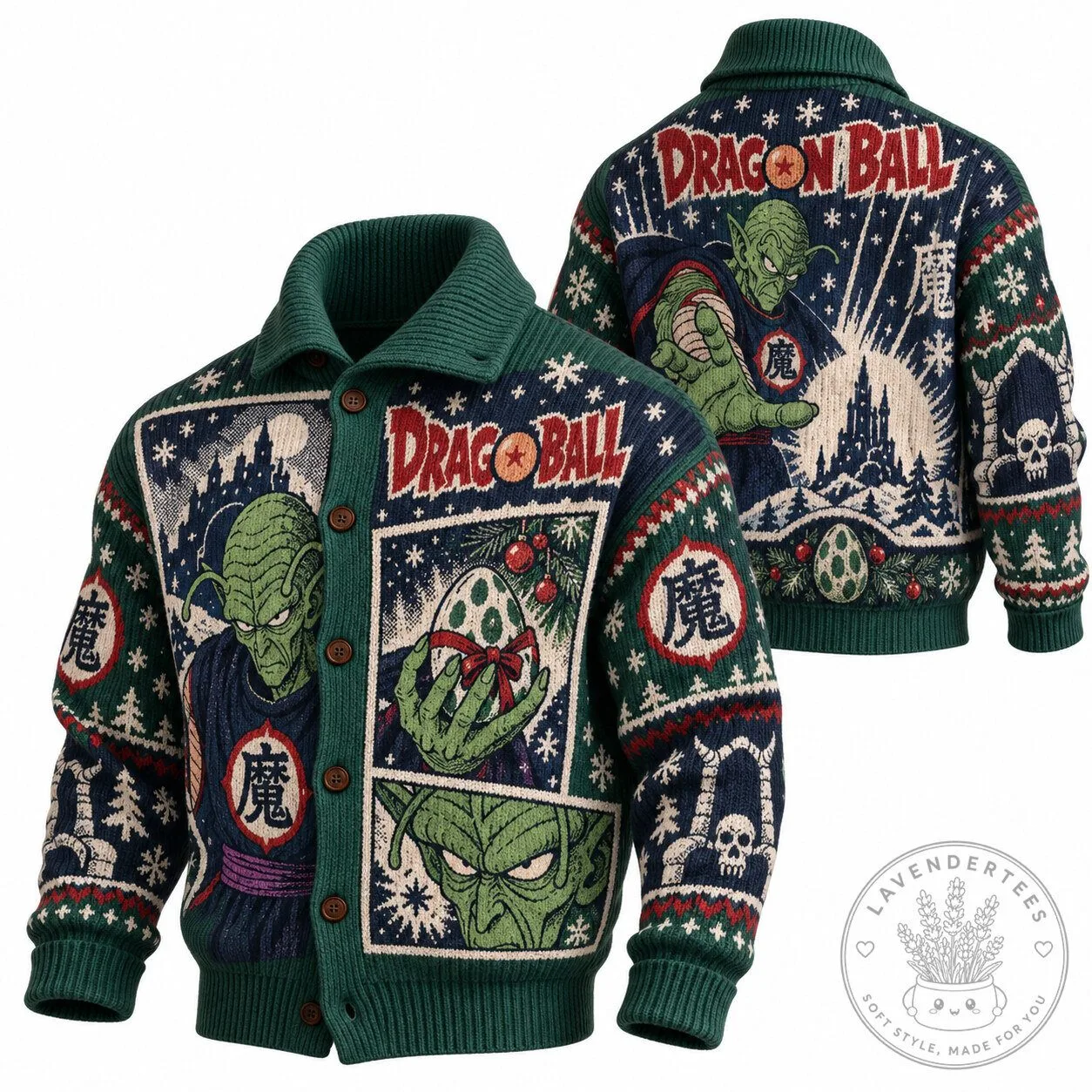 Piccolo Ugly Sweater Cardigan for Christmas from Dragon Ball Z Holiday Collection