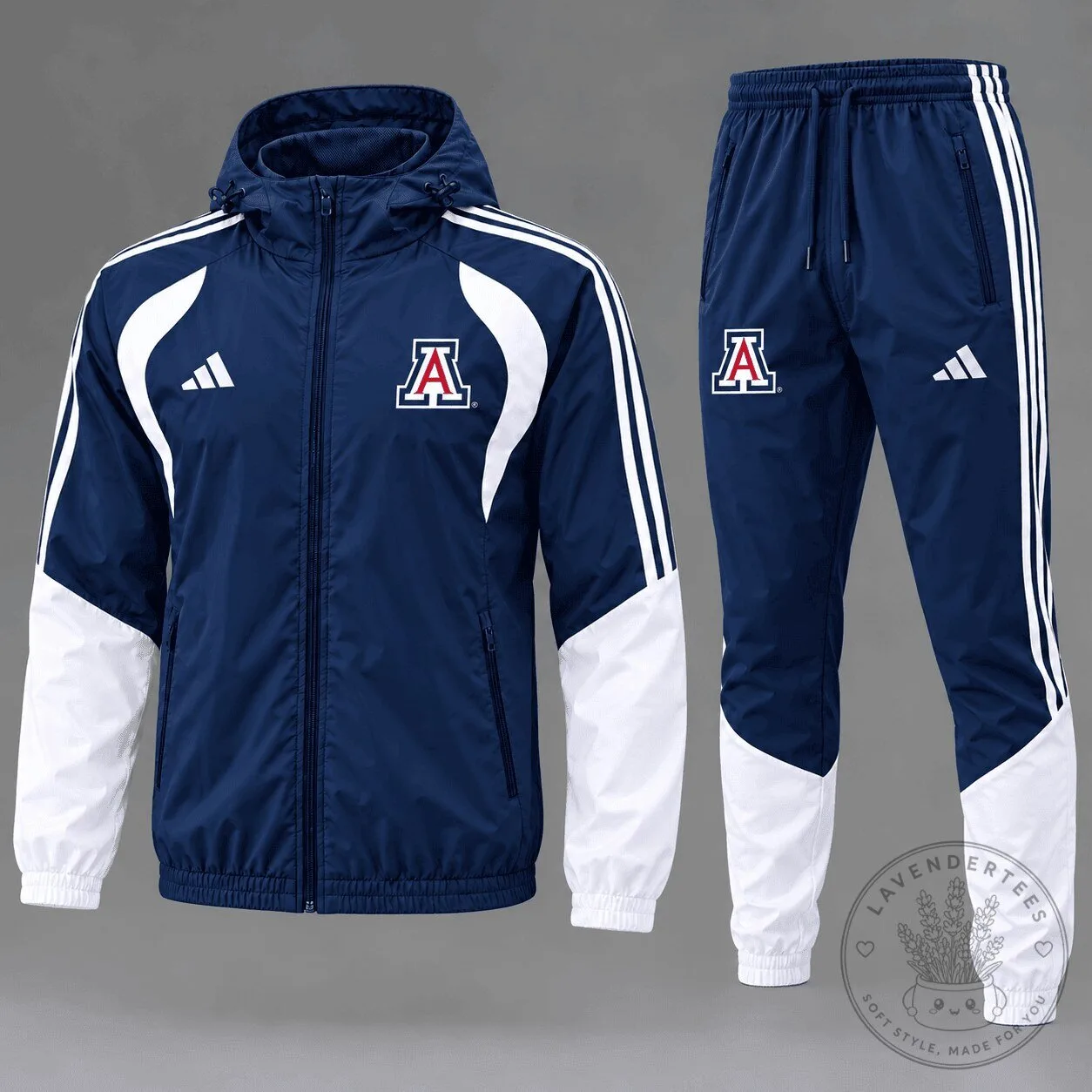 Arizona Wildcats NCAA Game Day Varsity Stripe Tracksuit Set Hoodie