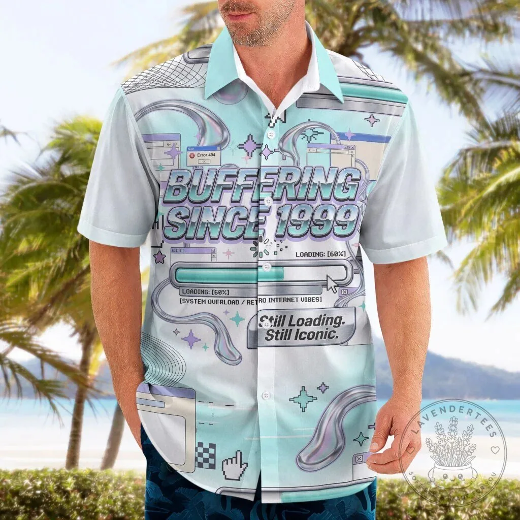 Buffering Since 1999 Retro Internet Vaporwave Hawaiian Shirt 12 Buffering Since 1999 Retro Internet Vaporwave Hawaiian Shirt