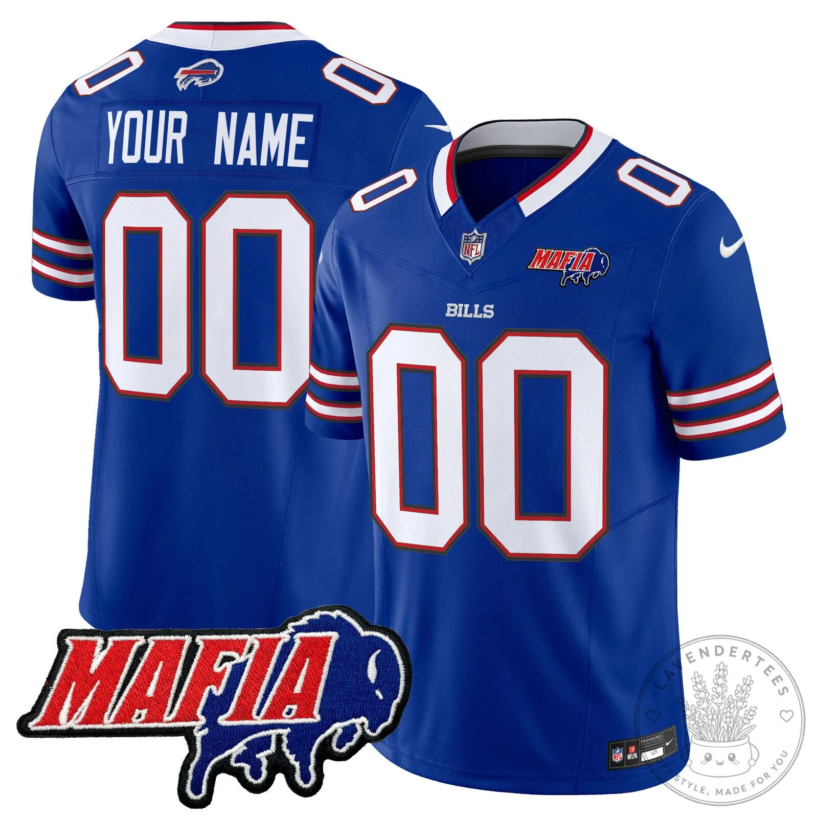 Buffalo Bills Mafia Custom Embroidered Football Jersey with Your Name and Number