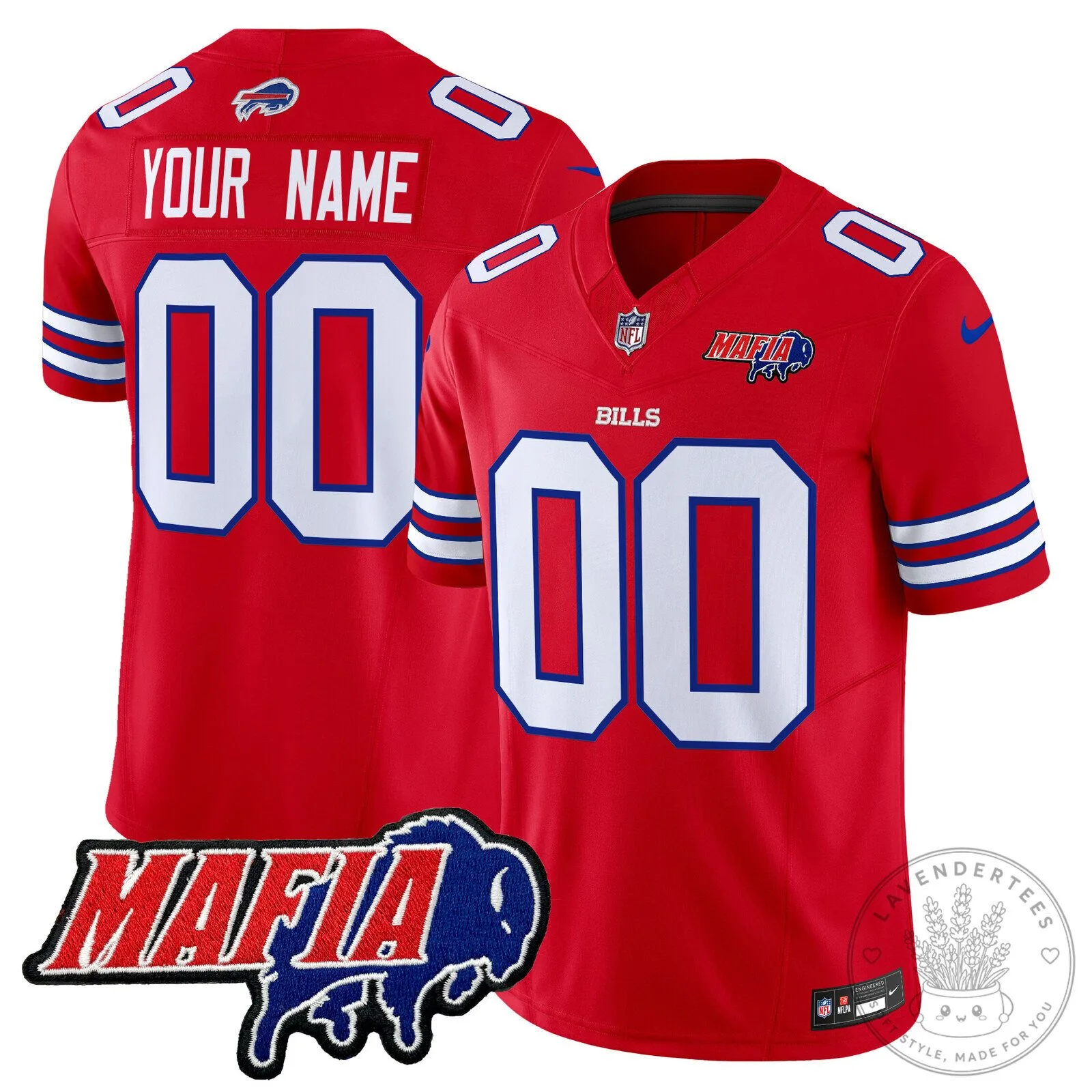 Buffalo Bills Mafia Custom Embroidered Football Jersey with Your Name and Number 17 Buffalo Bills Mafia Custom Embroidered Football Jersey with Your Name and Number