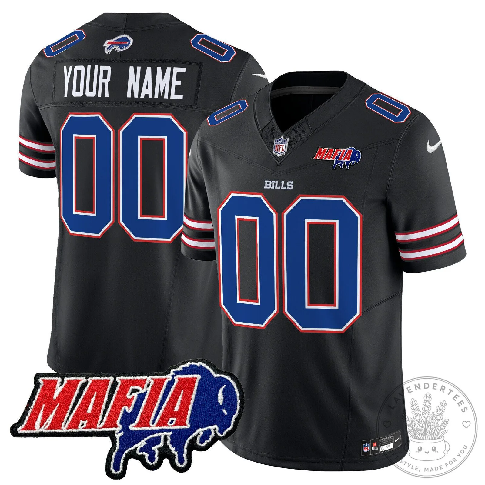 Buffalo Bills Mafia Custom Embroidered Football Jersey with Your Name and Number 19 Buffalo Bills Mafia Custom Embroidered Football Jersey with Your Name and Number