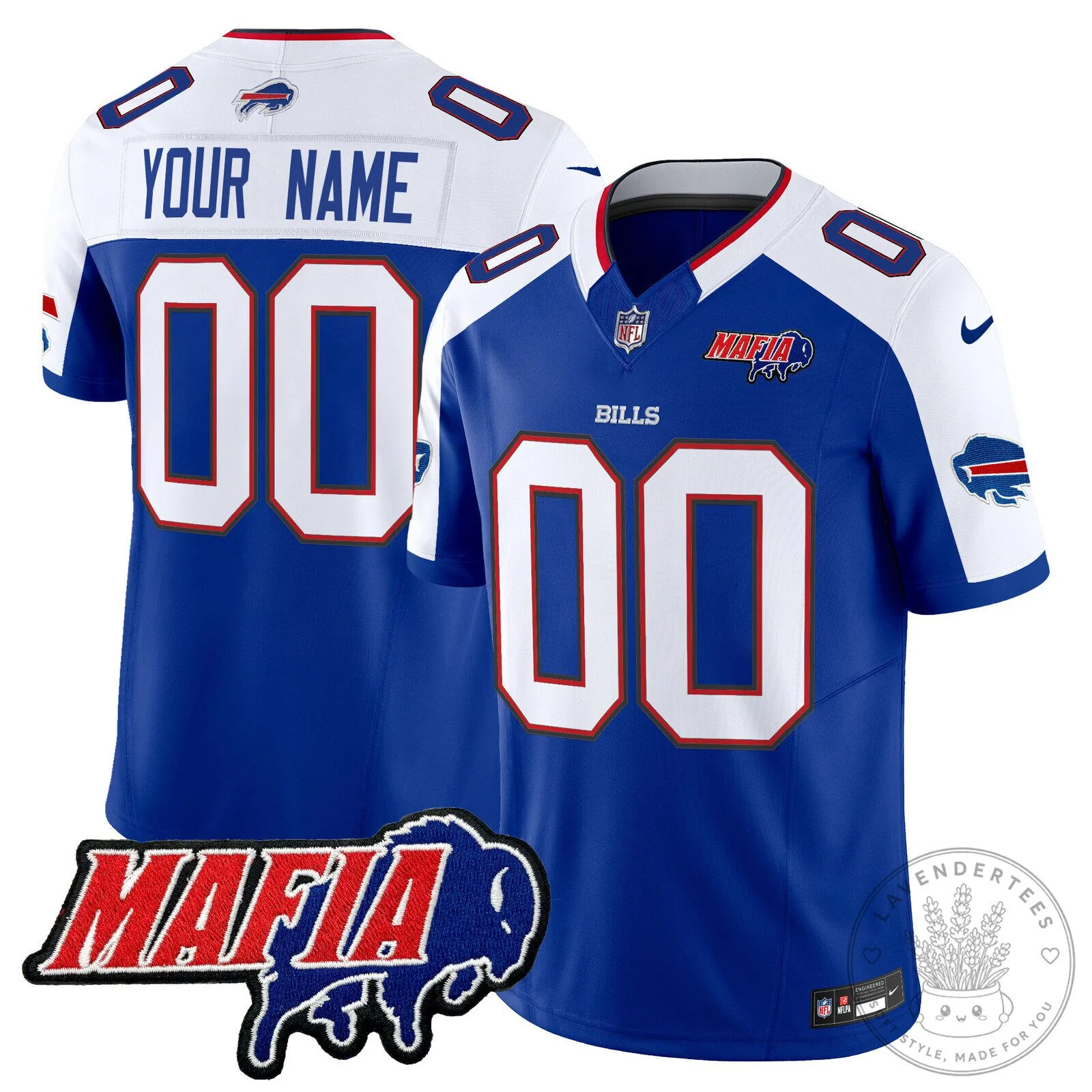 Buffalo Bills Mafia Custom Embroidered Football Jersey with Your Name and Number 20 Buffalo Bills Mafia Custom Embroidered Football Jersey with Your Name and Number