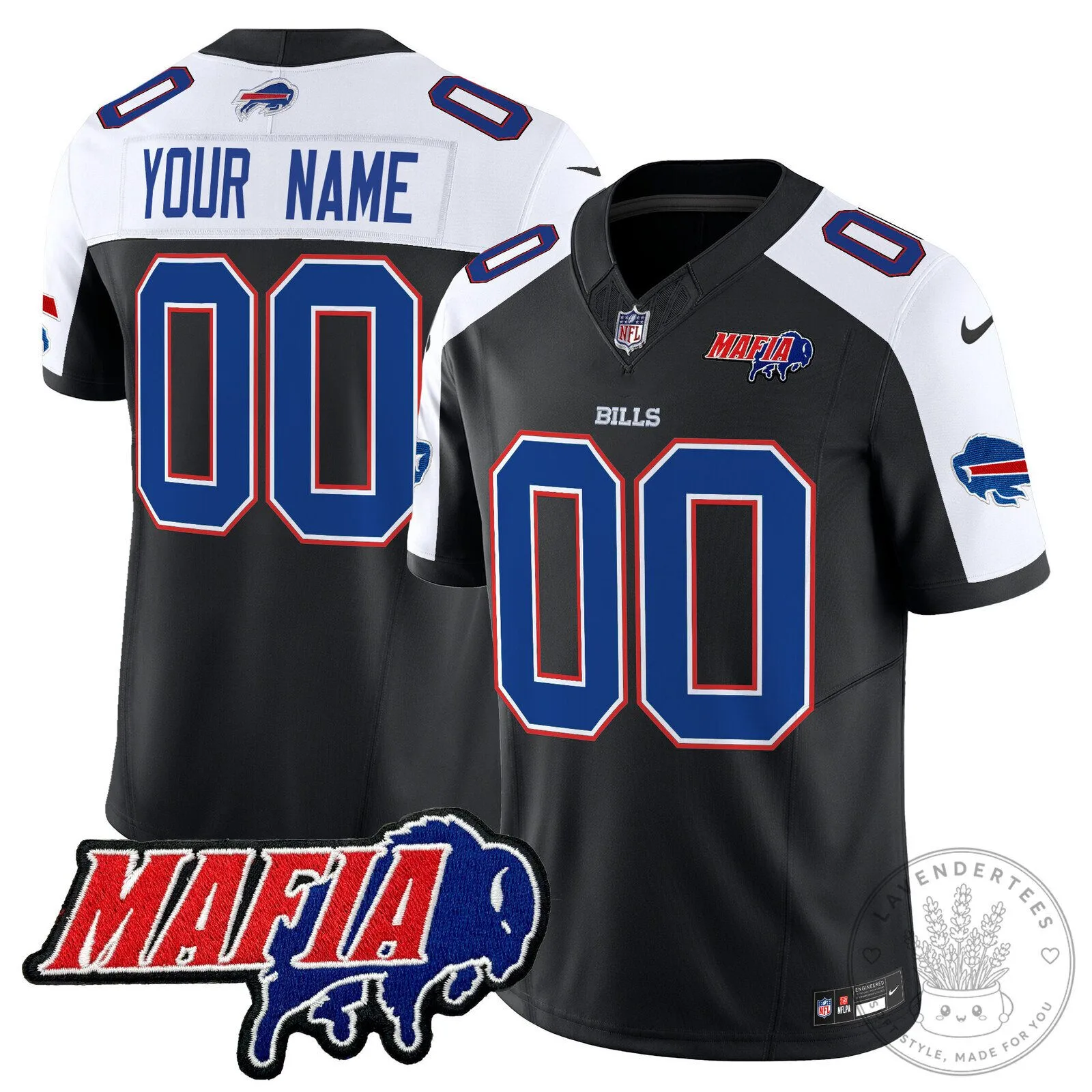 Buffalo Bills Mafia Custom Embroidered Football Jersey with Your Name and Number 21 Buffalo Bills Mafia Custom Embroidered Football Jersey with Your Name and Number