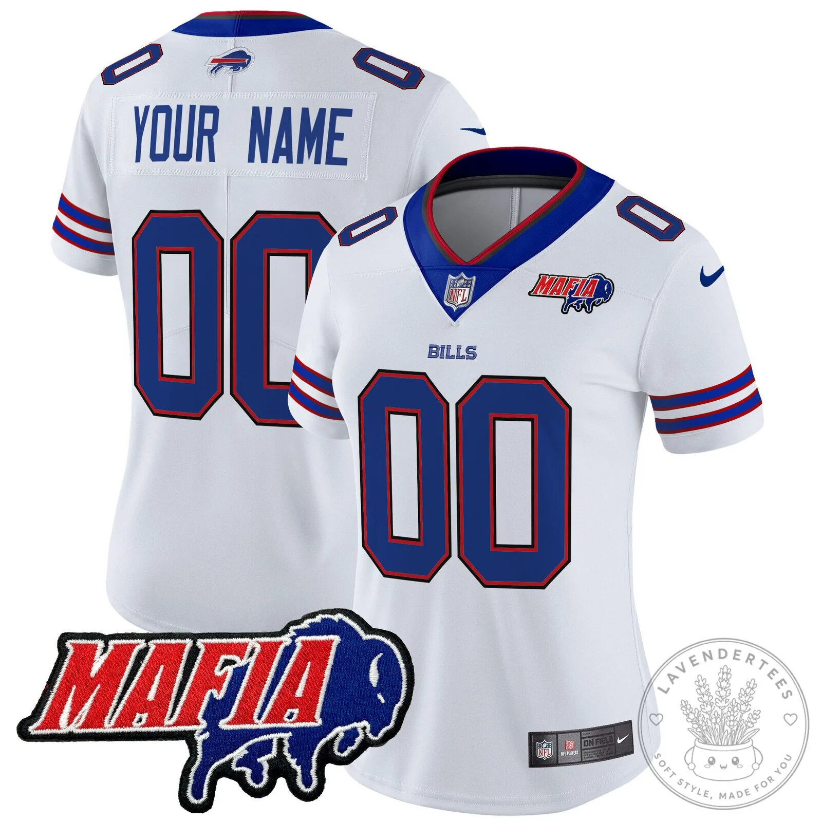 Buffalo Bills Mafia Custom Embroidered Football Jersey with Your Name and Number 24 Buffalo Bills Mafia Custom Embroidered Football Jersey with Your Name and Number