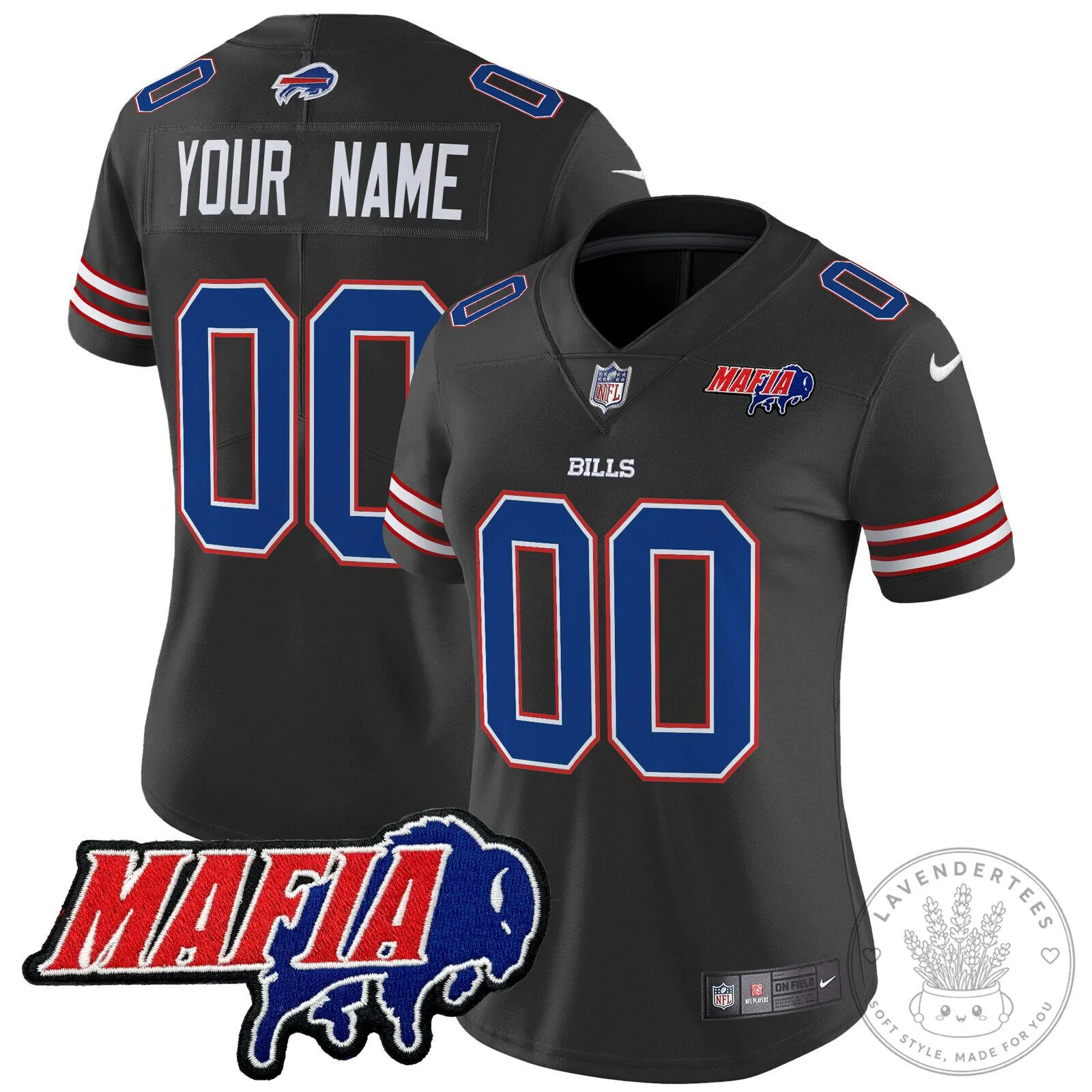 Buffalo Bills Mafia Custom Embroidered Football Jersey with Your Name and Number 25 Buffalo Bills Mafia Custom Embroidered Football Jersey with Your Name and Number