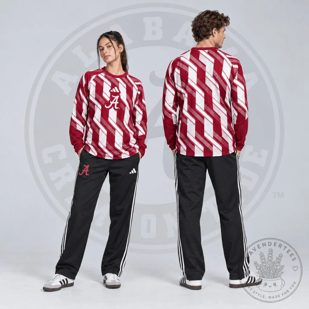 Alabama Crimson Tide Diagonal Stripe Long Sleeve Shirt NCAA Apparel 13 Alabama Crimson Tide Diagonal Stripe Long Sleeve Shirt NCAA Apparel