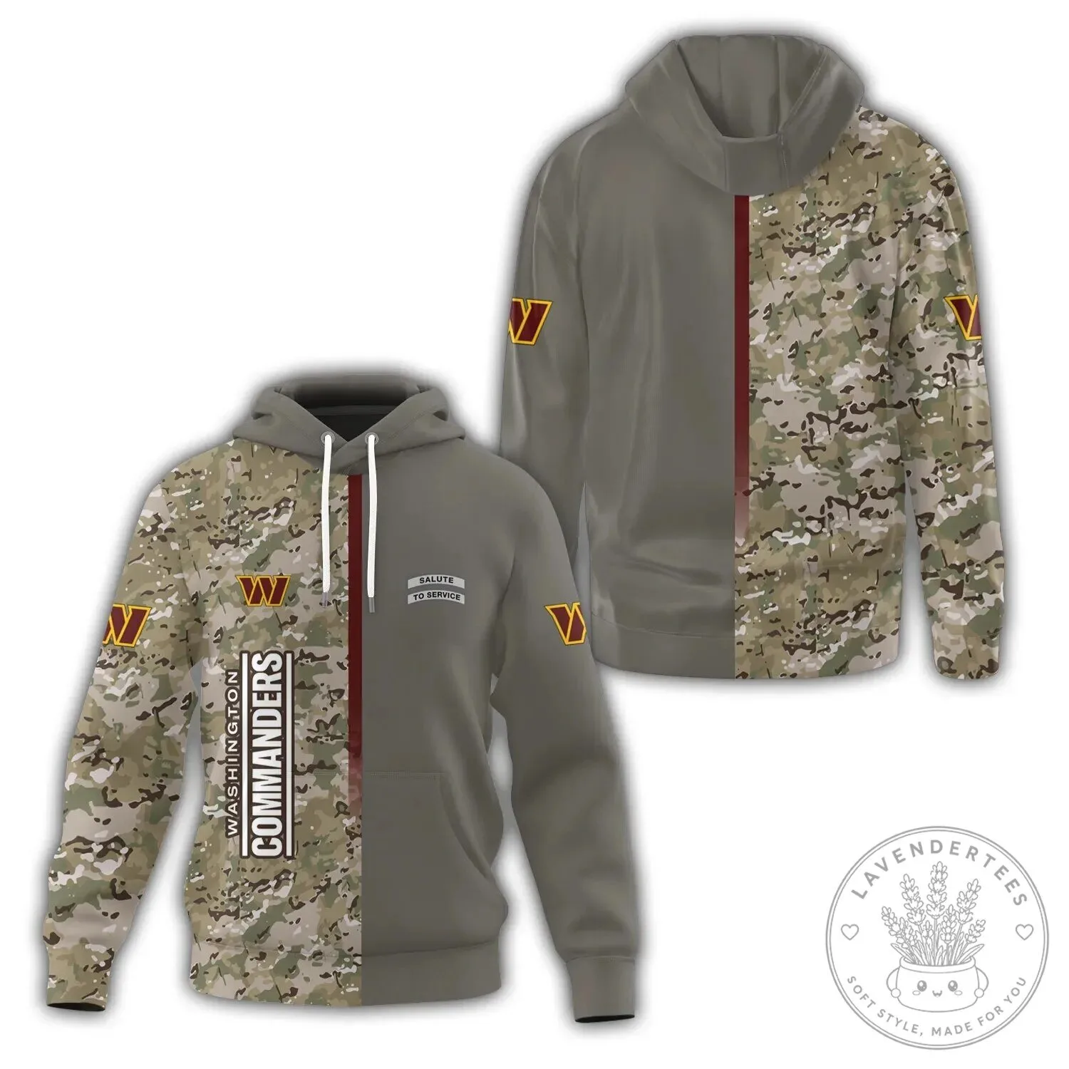 Camouflage Pullover Hoodie for Washington Commanders Salute to Service