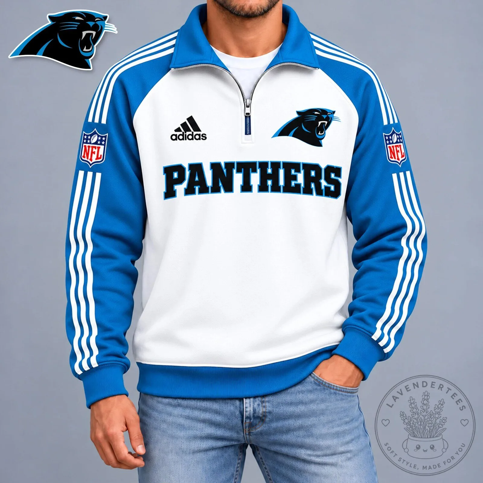 Carolina Panthers NFL Gridiron Classic Quarter Zip Pullover Sweatshirt