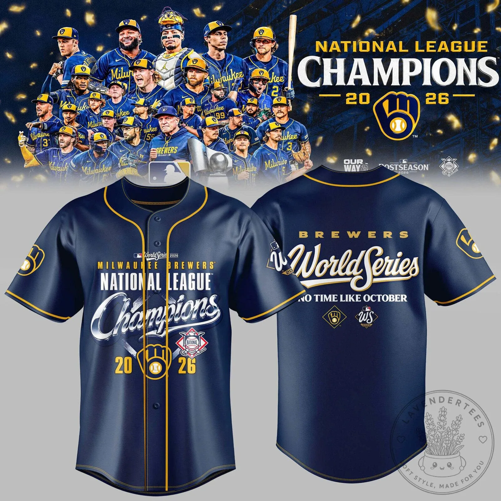 Milwaukee Brewers 2026 National League Champions World Series Baseball Jersey