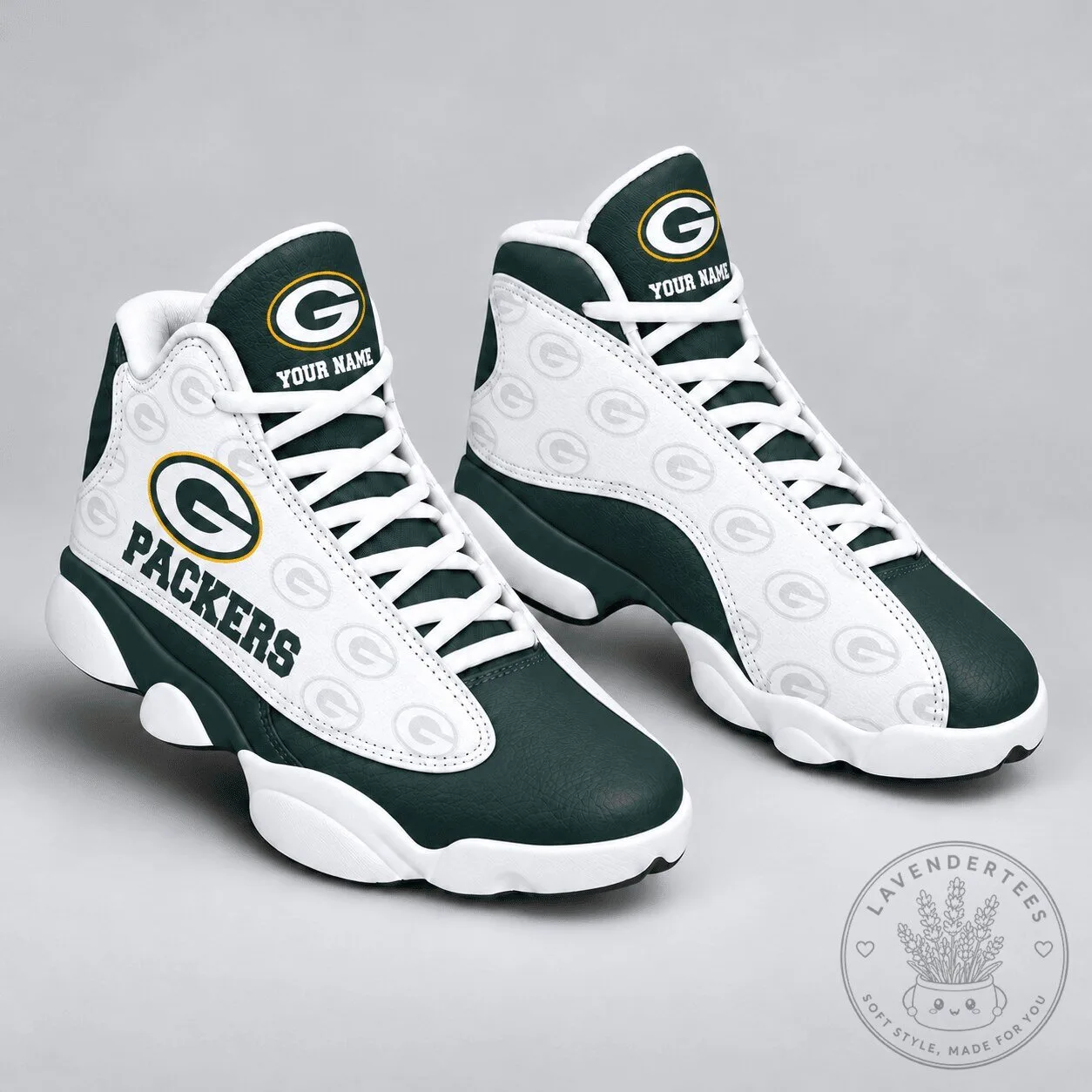 Green Bay Packers Personalized Football Fan High Top Sneakers 2 Green Bay Packers Personalized Football Fan High Top Sneakers