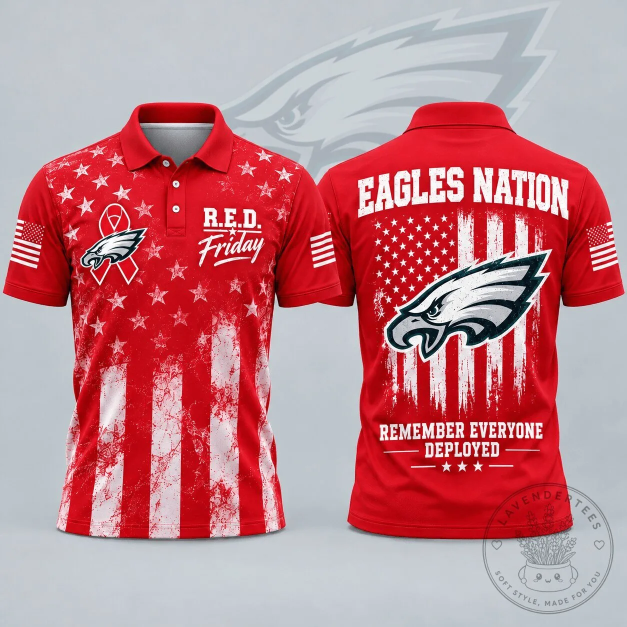 Philadelphia Eagles Remember Everyone Deployed R.E.D. Friday Polo Shirt