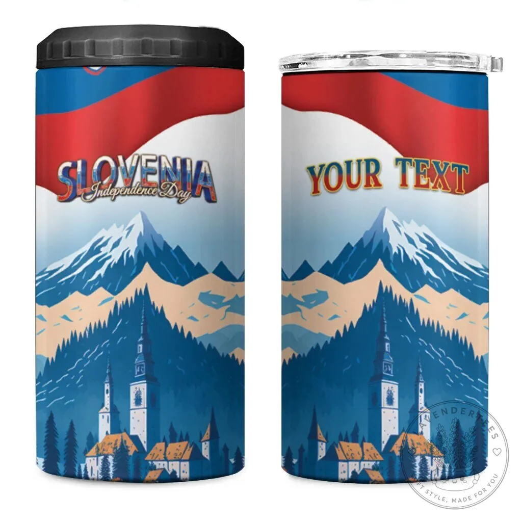 Slovenia Independence Day Lake Bled Julian Alps Landscape Can Cooler Tumbler