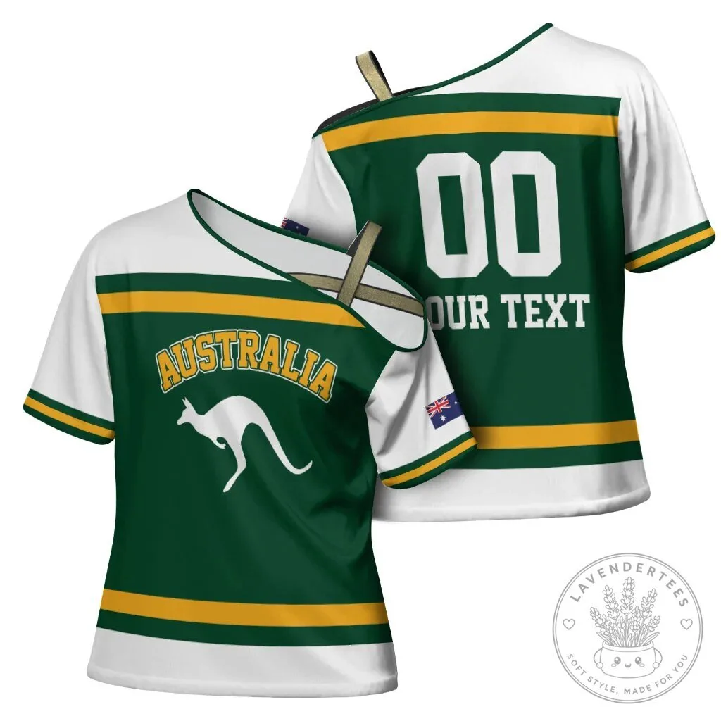 Australia National Team Kangaroo Emblem Cross Shoulder T-Shirt 11 Australia National Team Kangaroo Emblem Cross Shoulder T-Shirt