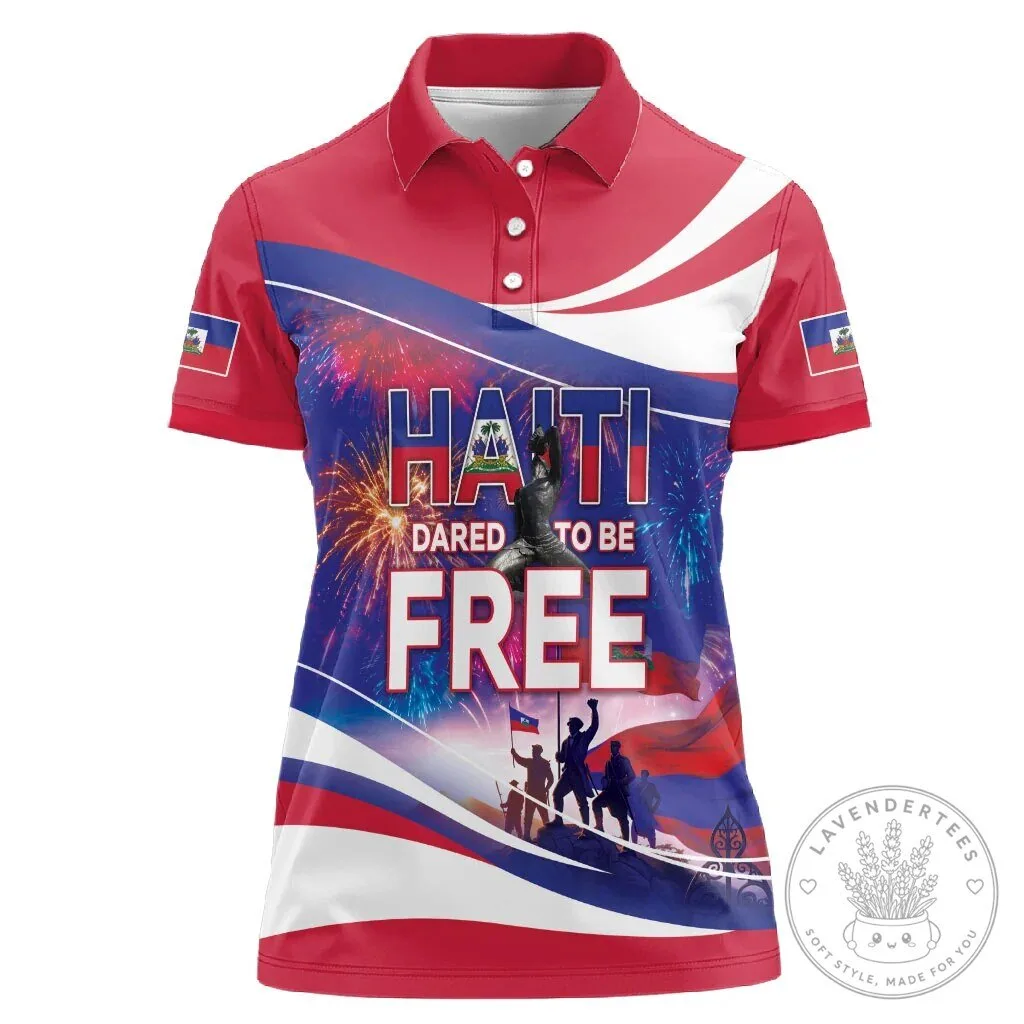 Haiti Independence Day Dared To Be Free Patriotic Women's Polo Shirt