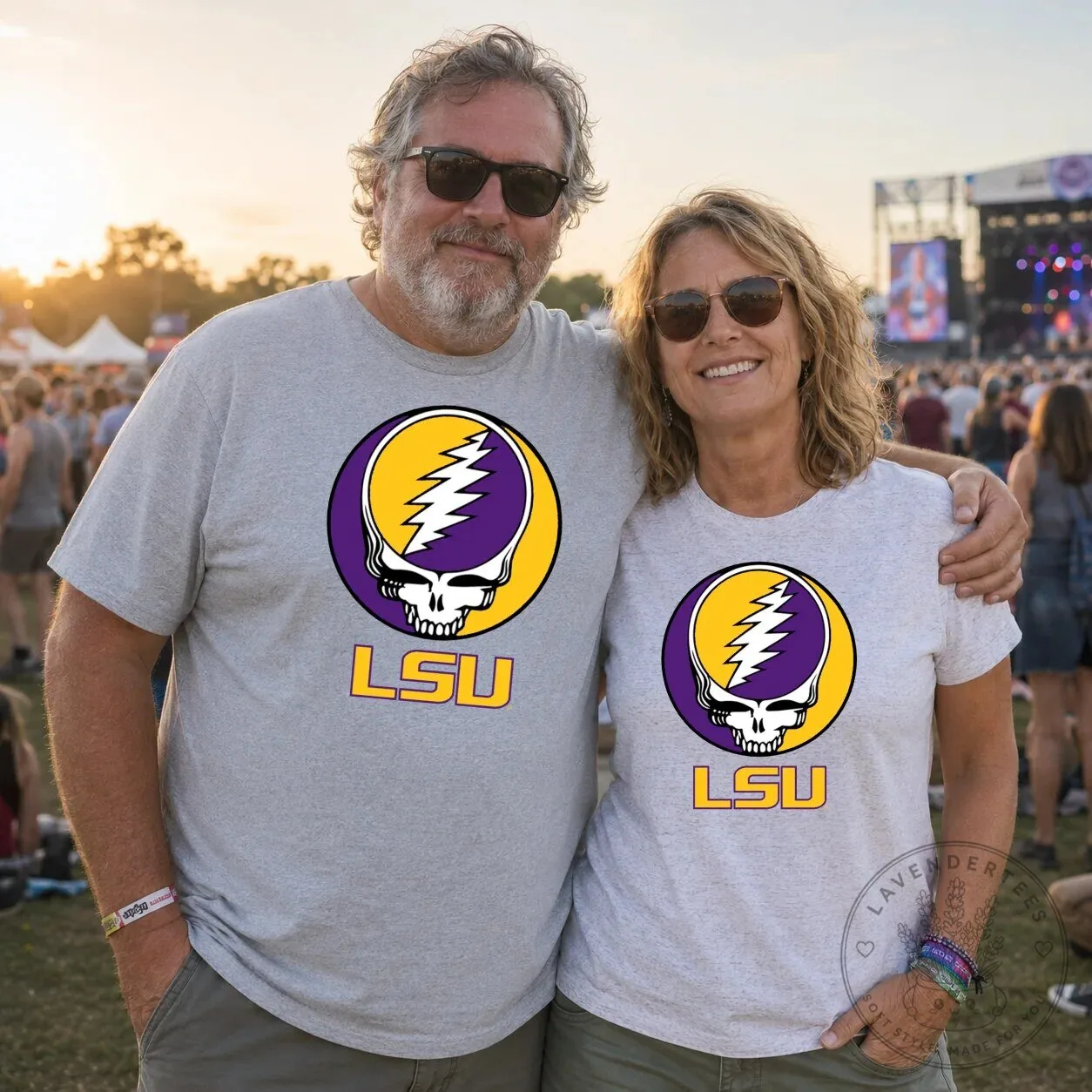 Louisiana State University Tigers Grateful Dead Steal Your Face T-Shirt