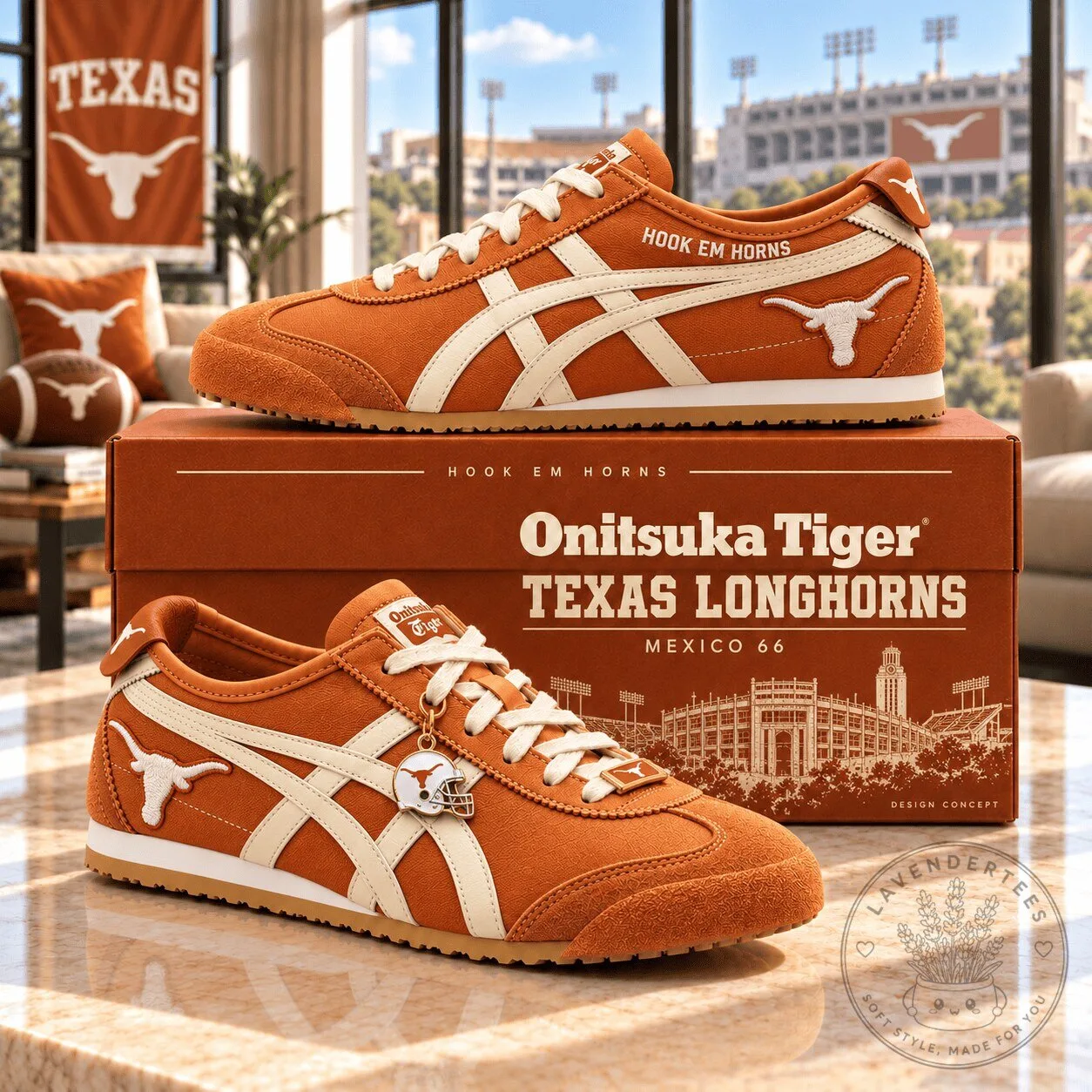 Texas Longhorns Onitsuka Tiger Mexico 66 Hook 'Em Horns Sneakers