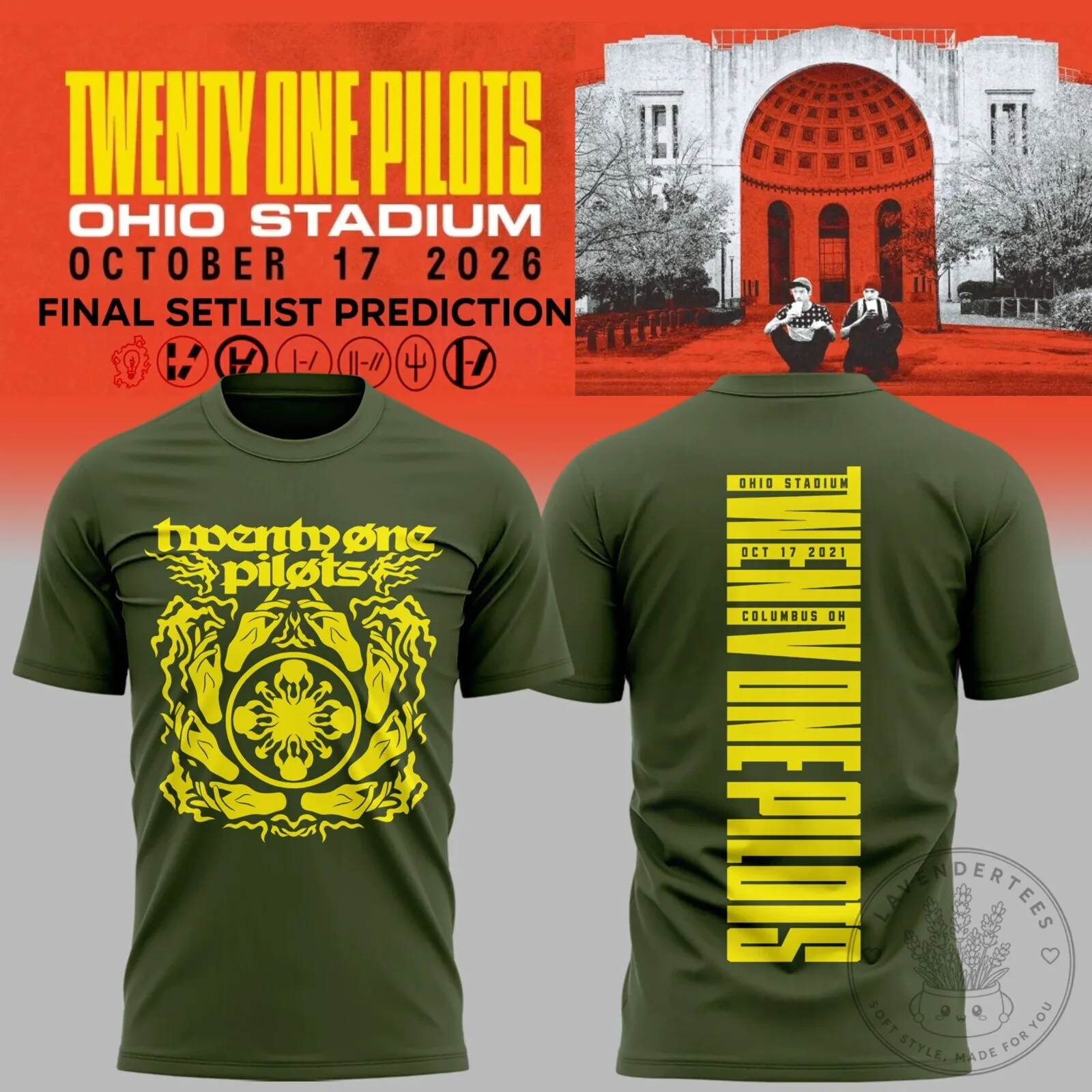 October 2026 Concert T-Shirt for Twenty One Pilots at Ohio Stadium