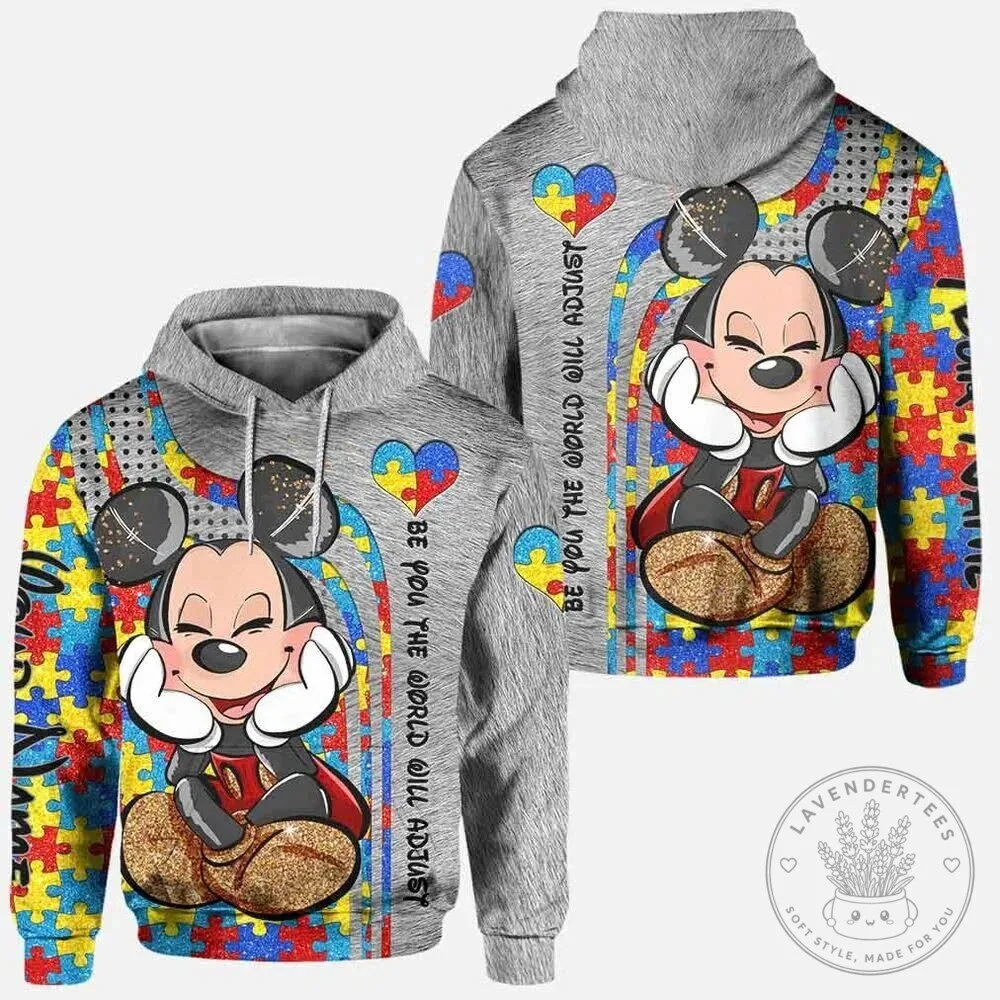 Mickey Mouse Autism Awareness Be You The World Will Adjust Hoodie 1 Mickey Mouse Autism Awareness Be You The World Will Adjust Hoodie