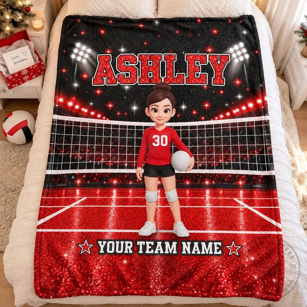 Personalized Volleyball Girl Player Name Custom Team Name Fleece Blanket 10 Personalized Volleyball Girl Player Name Custom Team Name Fleece Blanket