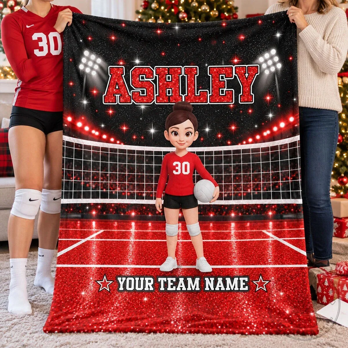 Personalized Volleyball Girl Player Name Custom Team Name Fleece Blanket 13 Personalized Volleyball Girl Player Name Custom Team Name Fleece Blanket