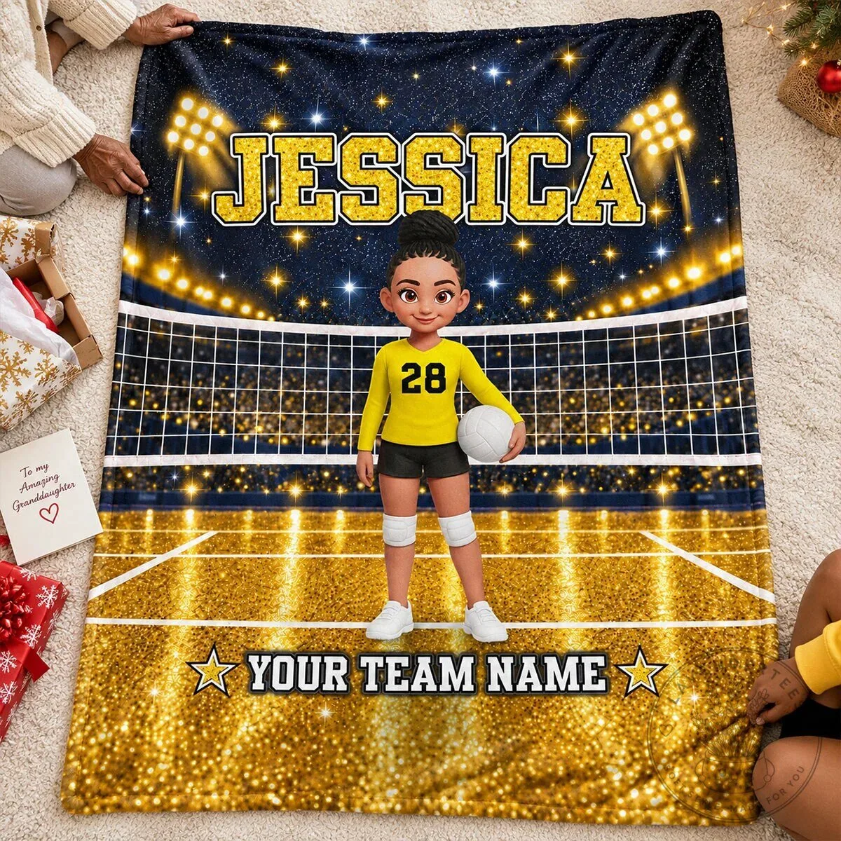Personalized Volleyball Girl Player Name Custom Team Name Fleece Blanket 14 Personalized Volleyball Girl Player Name Custom Team Name Fleece Blanket