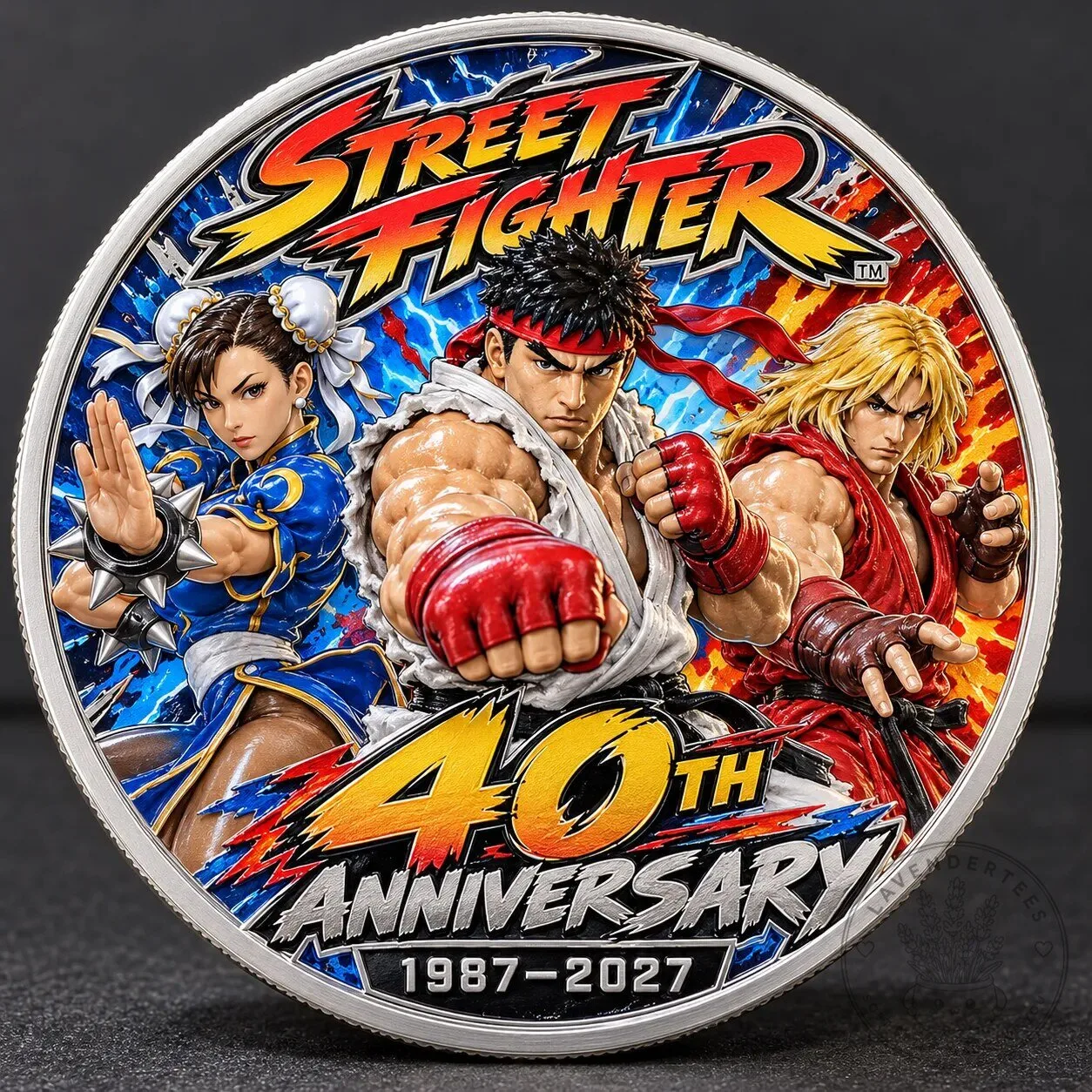 Street Fighter 40th Anniversary Chun-Li Ryu Ken Double Sided Challenge Coin