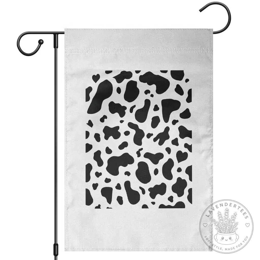Black and White Cow Print Pattern Outdoor Garden Flag for Farmhouse Decor