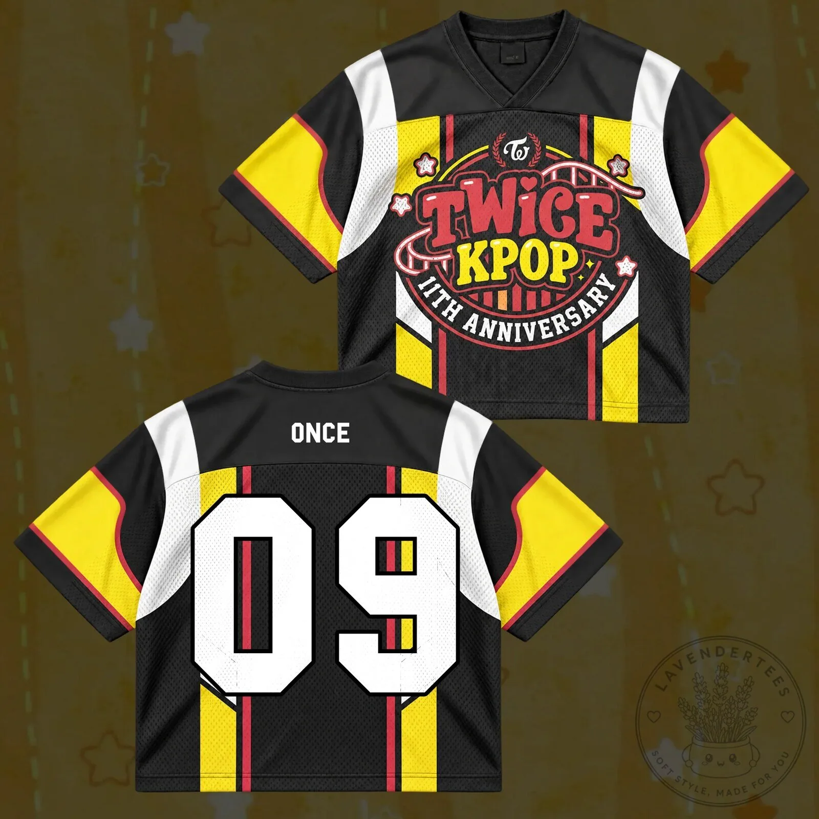 Twice KPOP 11th Anniversary Retro Sporty Mesh Football Jersey for Once Fans