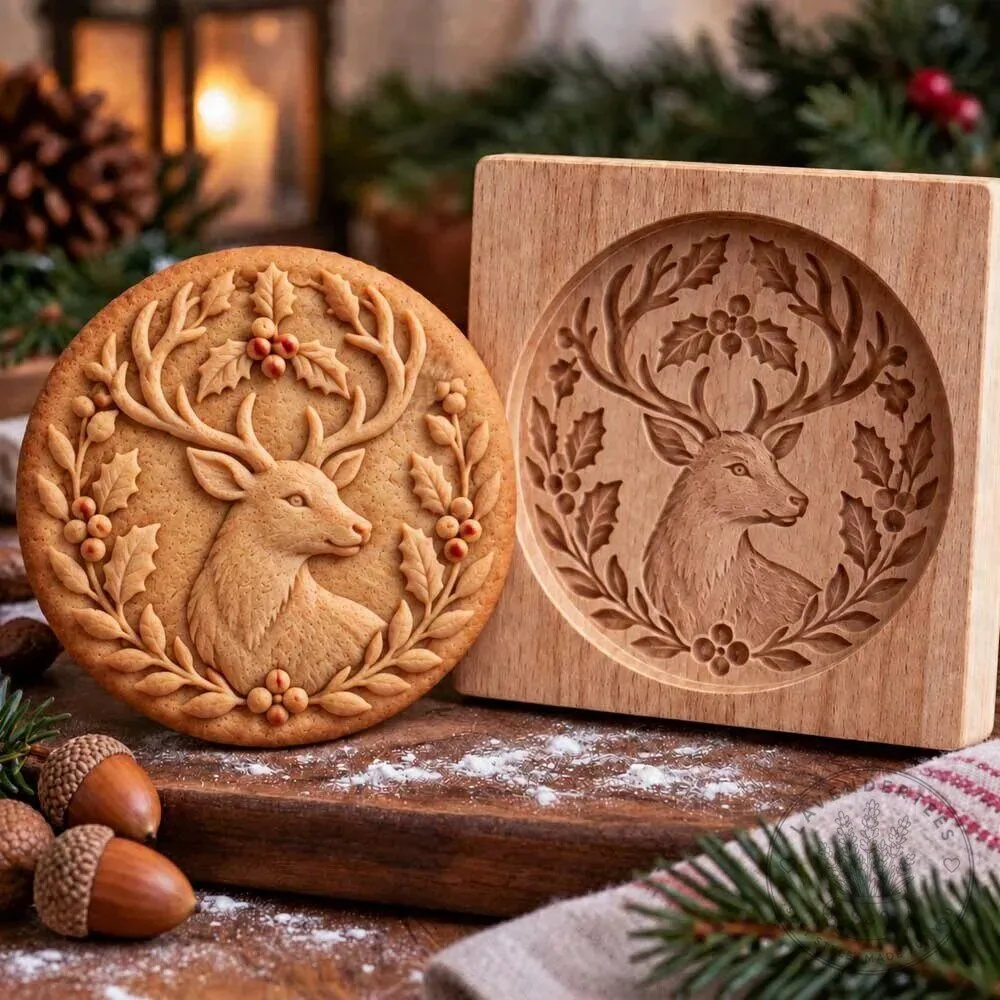 Dachshund Dog Christmas Cookie Mold Wooden Baking Stamp 15 Dachshund Dog Christmas Cookie Mold Wooden Baking Stamp