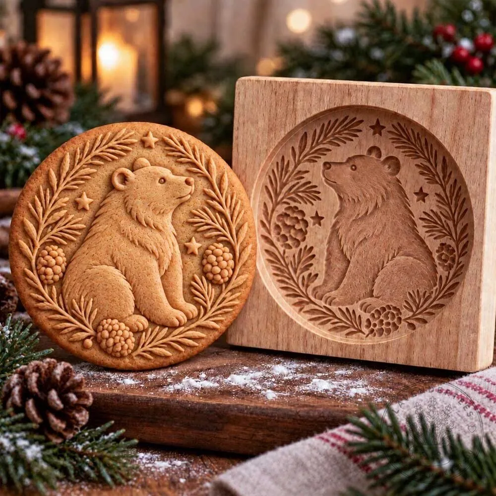 Dachshund Dog Christmas Cookie Mold Wooden Baking Stamp 17 Dachshund Dog Christmas Cookie Mold Wooden Baking Stamp