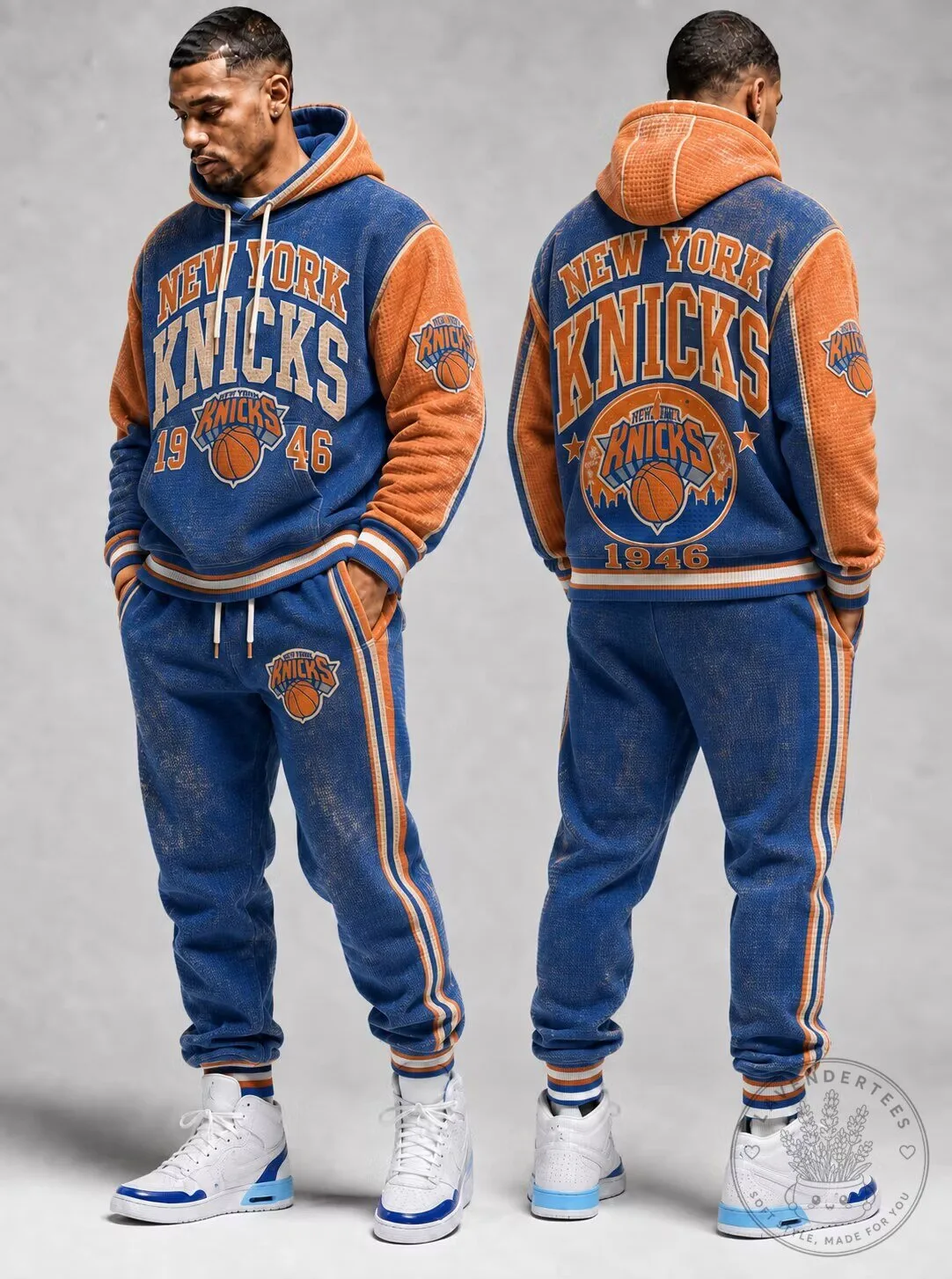 New York Knicks Basketball Distressed Vintage Hoodie