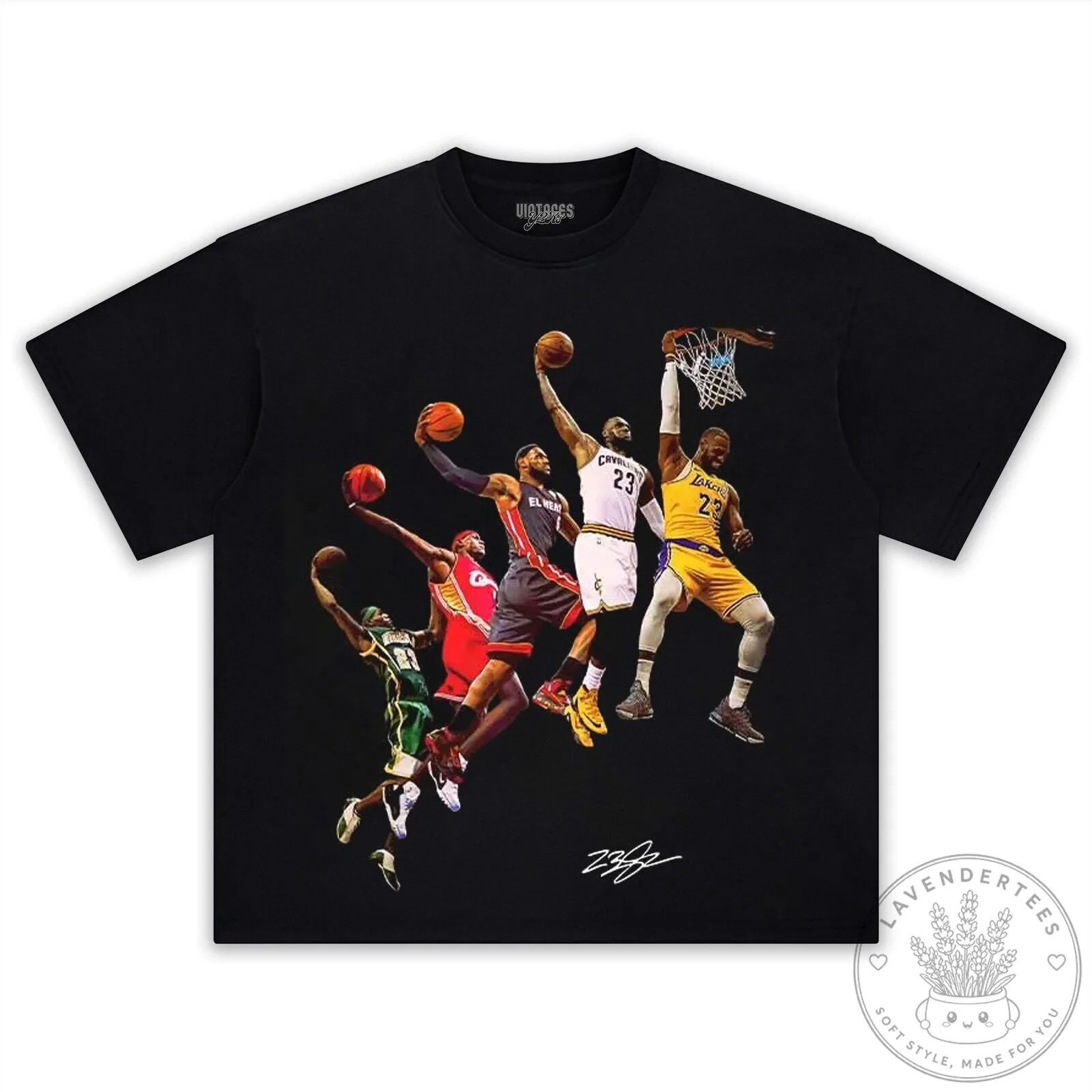 LeBron James Basketball Career Moments Black Graphic T-Shirt