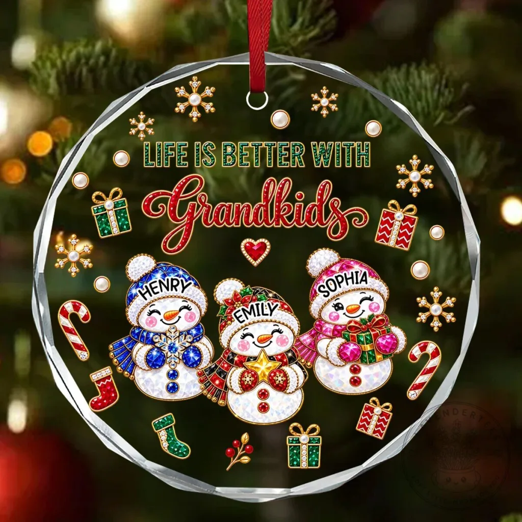 Personalized Life Is Better With Grandkids Snowman Christmas Ornament Personalized Life Is Better With Grandkids Snowman Christmas Ornament