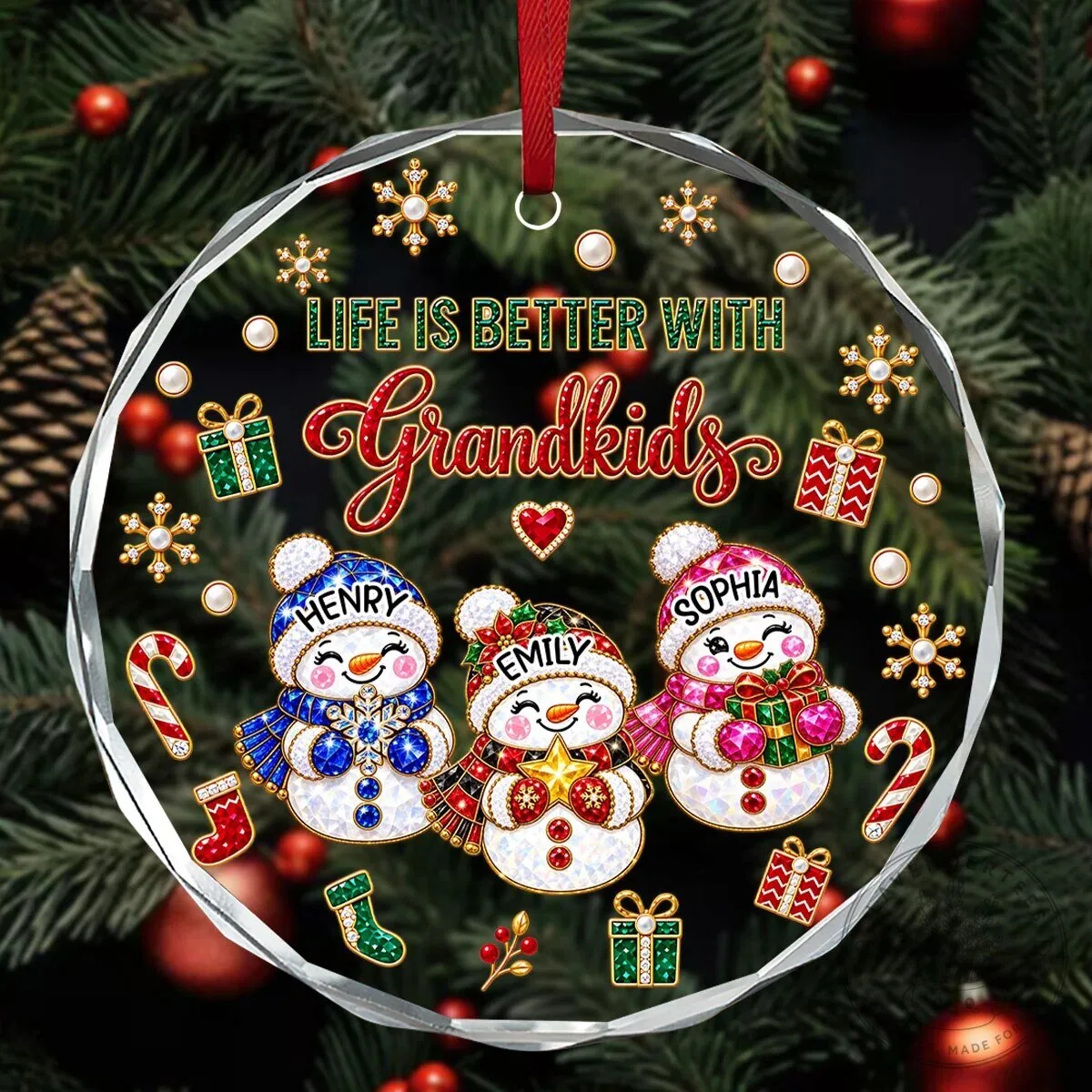 Personalized Life Is Better With Grandkids Snowman Christmas Ornament 14 Personalized Life Is Better With Grandkids Snowman Christmas Ornament