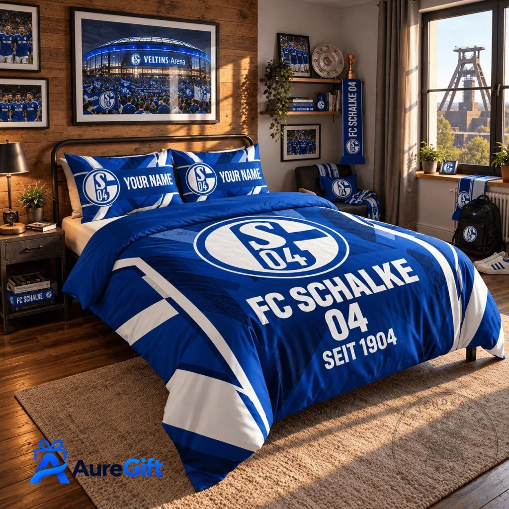 Schalke 04 Bundesliga Football Club Personalized Name Bedding Set Schalke 04 Bundesliga Football Club Personalized Name Bedding Set